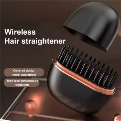 Peigne à cheveux rechargeable sans fil, outil de lissage professionnel pour cheveux longs à utiliser à domicile, appareil de volume pour coiffer les cheveux longs