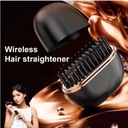 Peigne à cheveux rechargeable sans fil, outil de lissage professionnel pour cheveux longs à utiliser à domicile, appareil de volume pour coiffer les cheveux longs